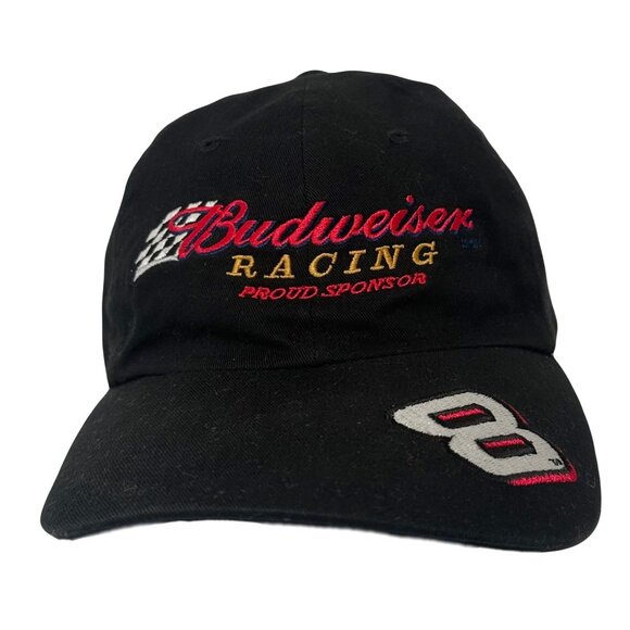 Vintage Budweiser Racing #8 Strapback Hat - Picture 1 of 4
